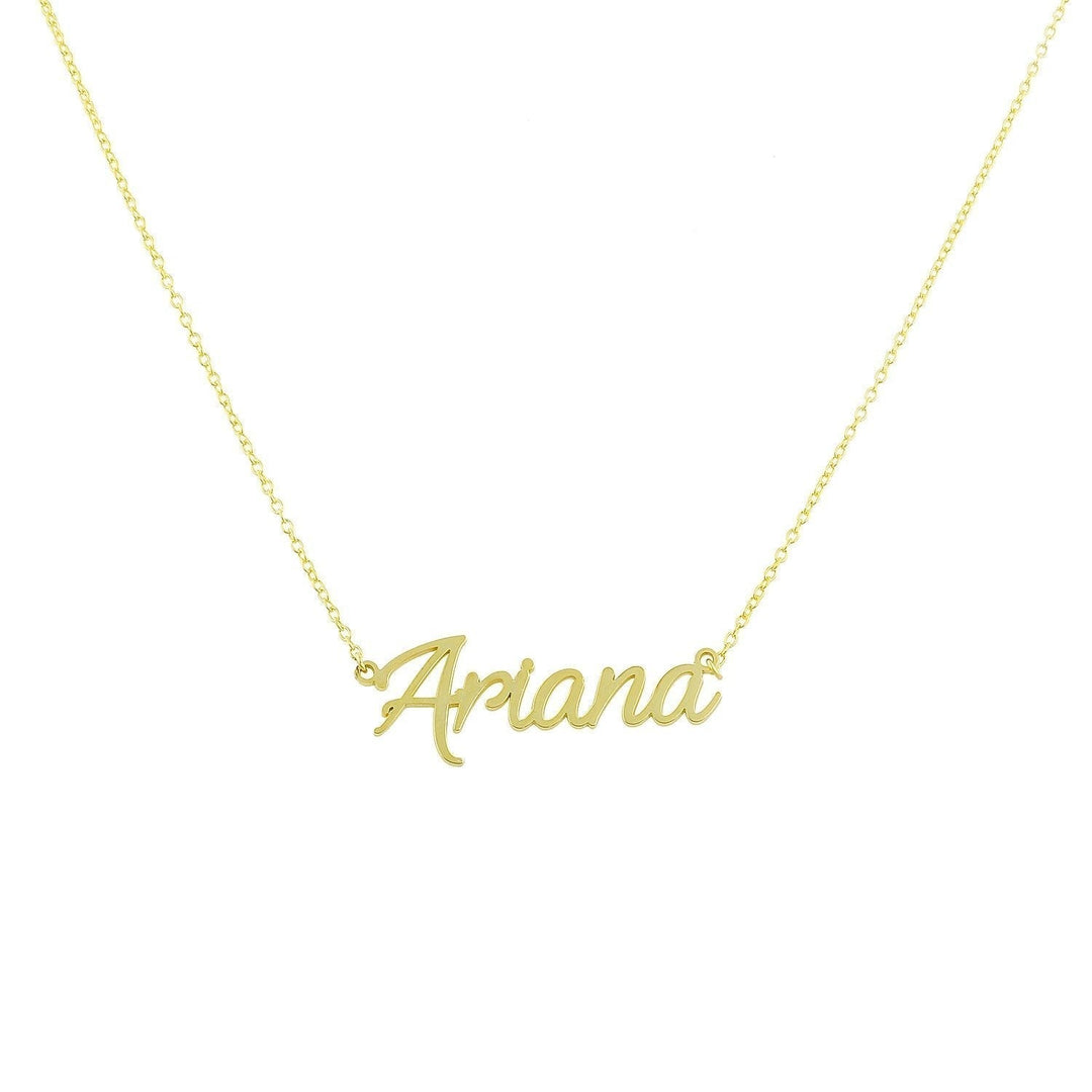 Custom Cursive Nameplate Necklace - Wholesale JEWELRY The Sis Kiss Gold
