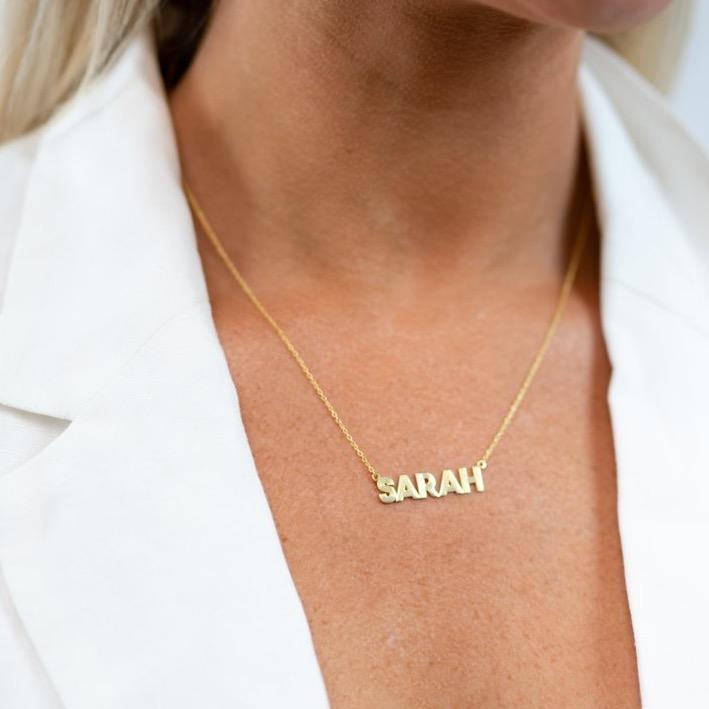 Water Resistant Custom Gatsby Nameplate Necklace