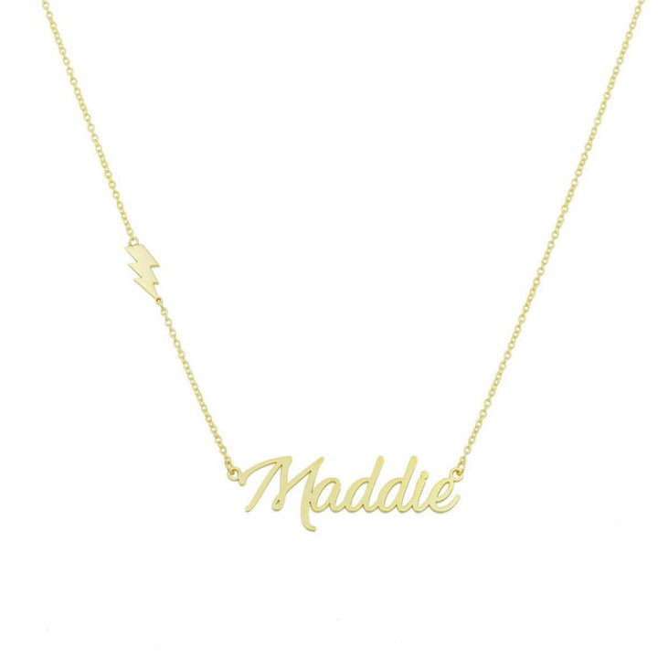 Water Resistant Custom Script and Symbol Nameplate Necklace