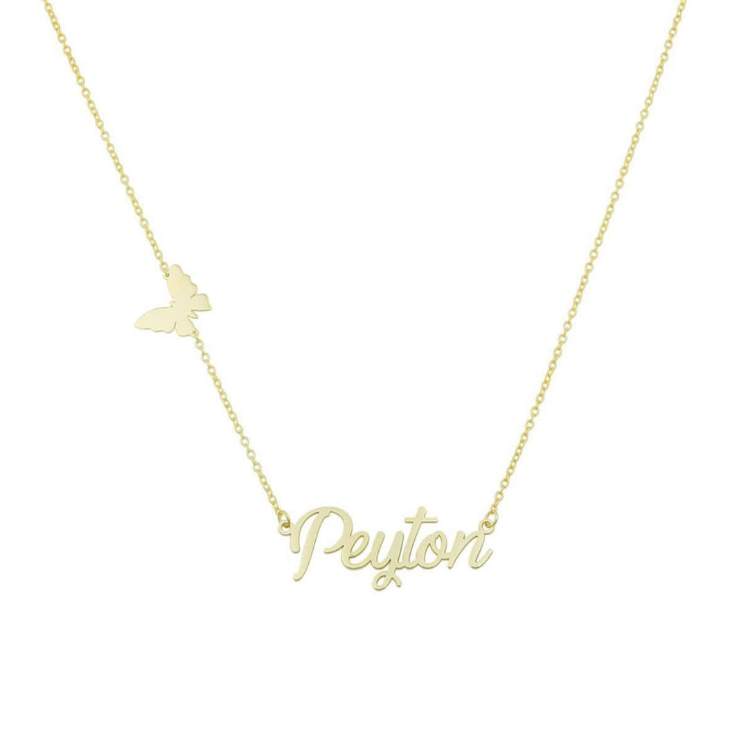 Water Resistant Custom Script and Symbol Nameplate Necklace