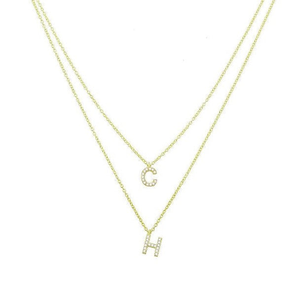 Custom Double or Triple Layered Initial Necklace - Wholesale JEWELRY The Sis Kiss
